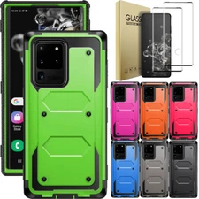 For Samsung Galaxy S20+/S20 Ultra/S20 FE Shockproof Case Cover / Tempered Glass