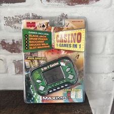 5-in-1 Casino Maximo Concepts Electronic Handheld 2005 Game Large Screen NIB