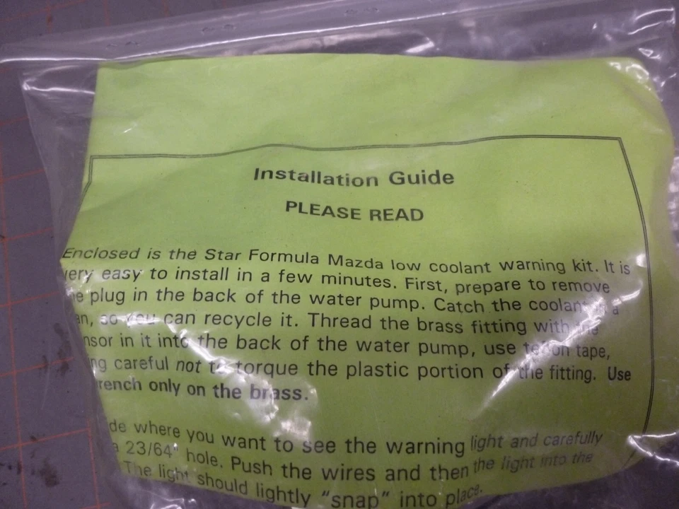 NOS Star Formula Low Coolant Warning Light Kit For Mazda RX-7 1986-87 - Image 2 of 4
