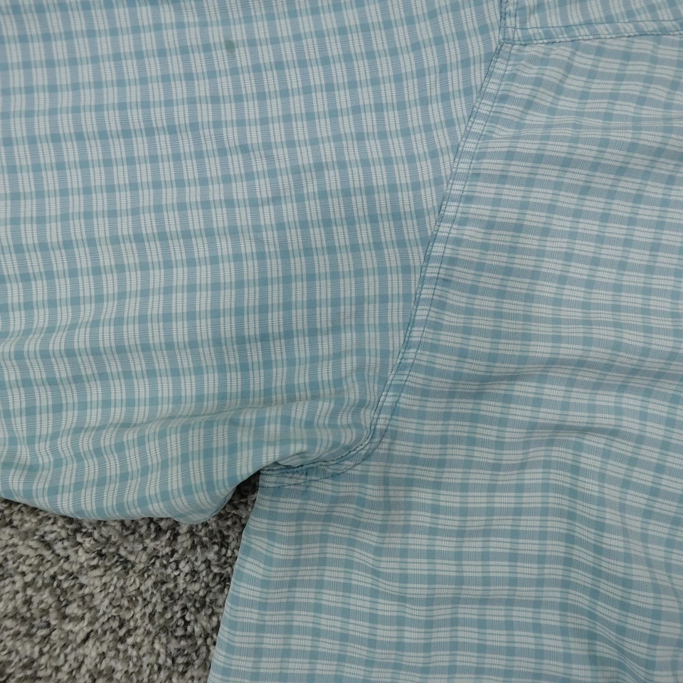 Simms Shirt Mens Large Blue Plaid Short Sleeve Button Up Fishing Outdoor Nylon - Image 4 of 4