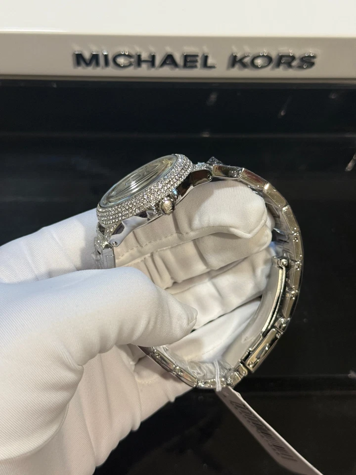 Brand New MK6996 Mini Camille Silver Tone Pave Women's Watch - Image 3 of 4