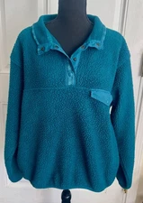Women's Vintage Eastern Mountain Sports Dark Teal Polartec Pullover Size XL