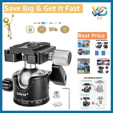 H-36A Low Profile 360° Panoramic Tripod Head 33lb Load All Metal CNC