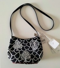 mina perhonen Forest Card Mignon Pochette Black Leather Shoulder Bag