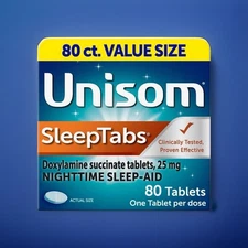 Unisom Sleep Tabs (doxylamine succinate 25mg) 80ct - Expiration Date: June 2026
