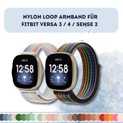 Armband Für Fitbit Versa 4 Sense 2 Nylon Loop   Klettband Sport Band Smartwatch
