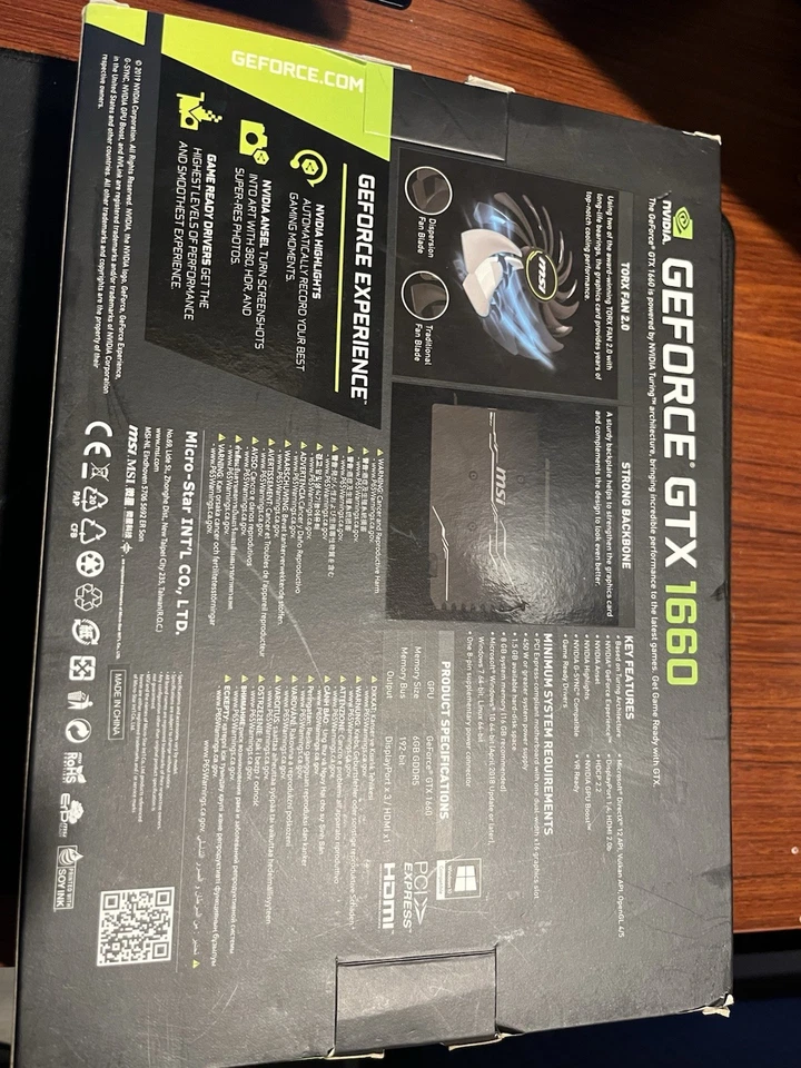 Tarjeta Gráfica MSI NVIDIA GeForce GTX 1660 6GB GDDR6 Usada Excelente Estado Funciona 2 Foto 3 de 4
