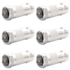 6 Pcs BNC Female Jack to F Type Male Coaxial Coax Cable Plug Adapter Connector