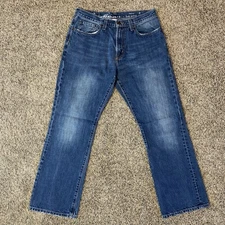 Eddie Bauer Jeans Mens 33x33 (Fits 32x29) Blue Bootcut Fit Medium Wash Denim Y2K