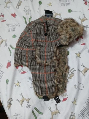 Mad Bomber Wool Hat Plaid Faux Fur Ear Flaps Winter Aviator Hunting Trapper Cap