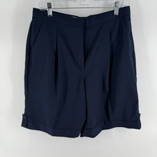LizGolf by Liz Claiborne Shorts Womens 12 Navy Blue Pleated Performance Athletic