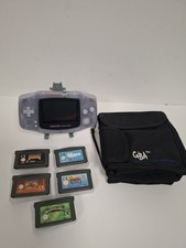 Clear Glacier Nintendo Game Boy Advance Bundle Console Carry Bag & 5 Games