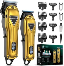 Professional Hair Cut Machine Barber Salon Cutting Trimmer Clipper Kit Set USA