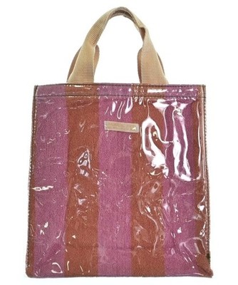 PUEBCO Tote Bags PinkxRed(Stripe Pattern) 2200695671334
