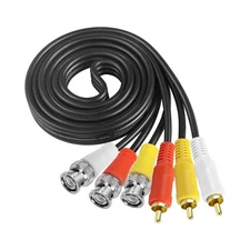 BNC to RCA Video Audio Cable Coaxial Cable 3 BNC Male to 3 RCA Male Gold Plat...