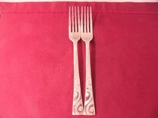 Set of 2 Oneida STANHOPE Dinner Forks Glossy Stainless Flatware 8 1/4"