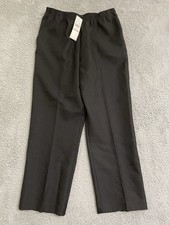 Alfred Dunner Black Pants Slacks Elastic Waist, Size 14P NWT Petite