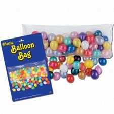 Plastic Balloon Drop Bag w/ 100 Latex Balloons 3' x 6' 8" Balloon Decorations