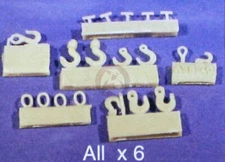 Resicast 1/35 Various Hooks (Lifting, Rigging, Tackle, Round, Shank, etc) 354003