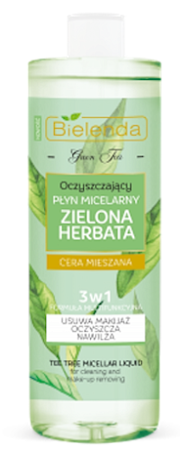 Bielenda Green Tea Cleansing Micellar Liquid 3in1 for Mixed & Oily Skin 500ml - Afbeelding 1 van 2