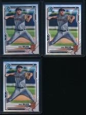 Lot of (3) ERIC SILVA 1st 2021 Bowman Chrome Draft REFRACTOR GIANTS Rookie RC