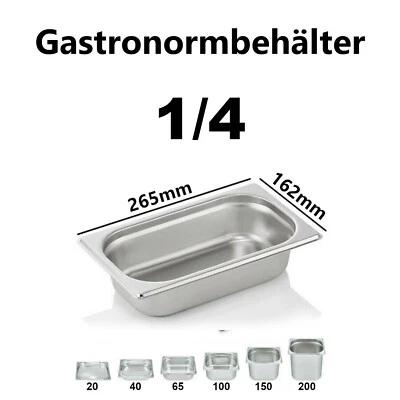 1/4 Gastronormbehälter GN Behälter verschiedene tiefen 1/4 20 40 65 100 150 200