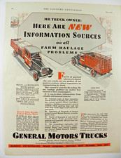 1929 General Motors Trucks Vintage Print Ad ~ GM Truck Co., Pontiac Michigan