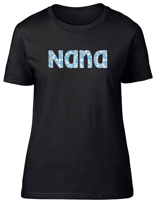 Blumenmuster Nana tailliert Damen Frauen T-Shirt Geschenk