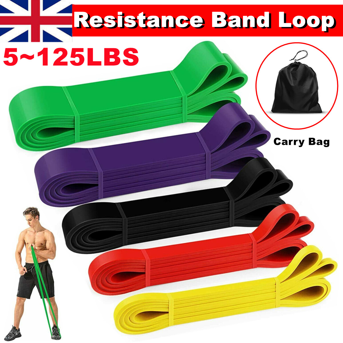 Heavy Duty Resistance Bands Loop Pull Up Assisted Power Exercise
