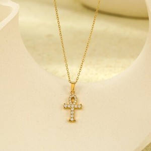 Authentic 14K Gold Plated Diamond Cross Necklace Elegant Necklaces in Multiple Varieties