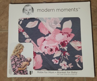 Gerber Modern Moments Baby Swaddle Blanket Robe For Mom Gray Pink S/M NEW 