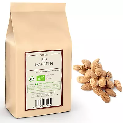 (23,90 EUR/kg) 1kg Almendras BIO Enteras, Semillas de Almendras Peladas con Piel de España - Imagen 1 de 4