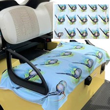 Portable Lightweight Blue Suede Cart Seats Cover For 2 Person Seats Golf Cart