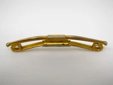 Tie Collar Bar Clip Rounded Tips Gold Tone Curved Shape Vintage Collectible 