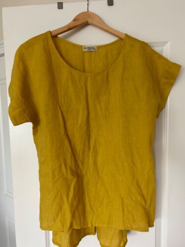 Terzo Millennio/mustard/Linen women blouse/ Regular fit / Size L - Afbeelding 1 van 12