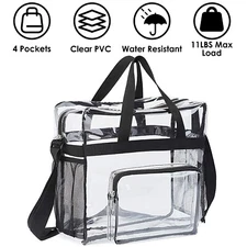 Stadium Approved Clear lunch Bag Front Storage Compartmen with Adjustable Strap