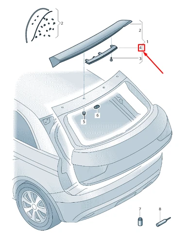 NUEVO AUDI A1 8X LUZ DE FRENO TRASERA ADICIONAL 8X0945097 ORIGINAL - Imagen 5 de 7