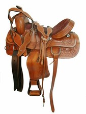Leather Western Horse Tack Saddle With Set Size- 10" to 18"  Inch