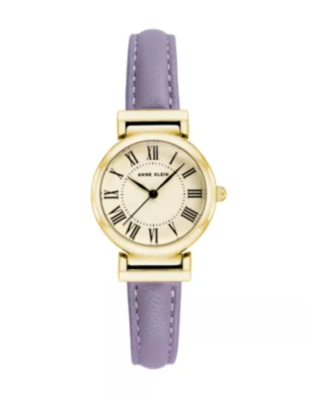 Anne Klein Gold tone & Lavender Leather Strap Watch | eBay display picture 1