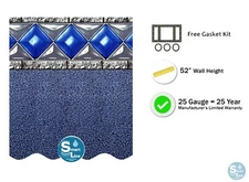 SmartLine Blue Speckle  25 Gauge Swimming Pool Beaded Liners - (Choose Size)