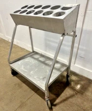 CUSTOM BUILT 55056  12 COMPARTMENTS SILVERWARE HOLDER CARRIER CART ON CASTERS