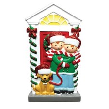 COUPLE WITH DOG CHRISTMAS ORNAMENT NEW HOME GIFT PRESENT WEDDING HOLIDAY