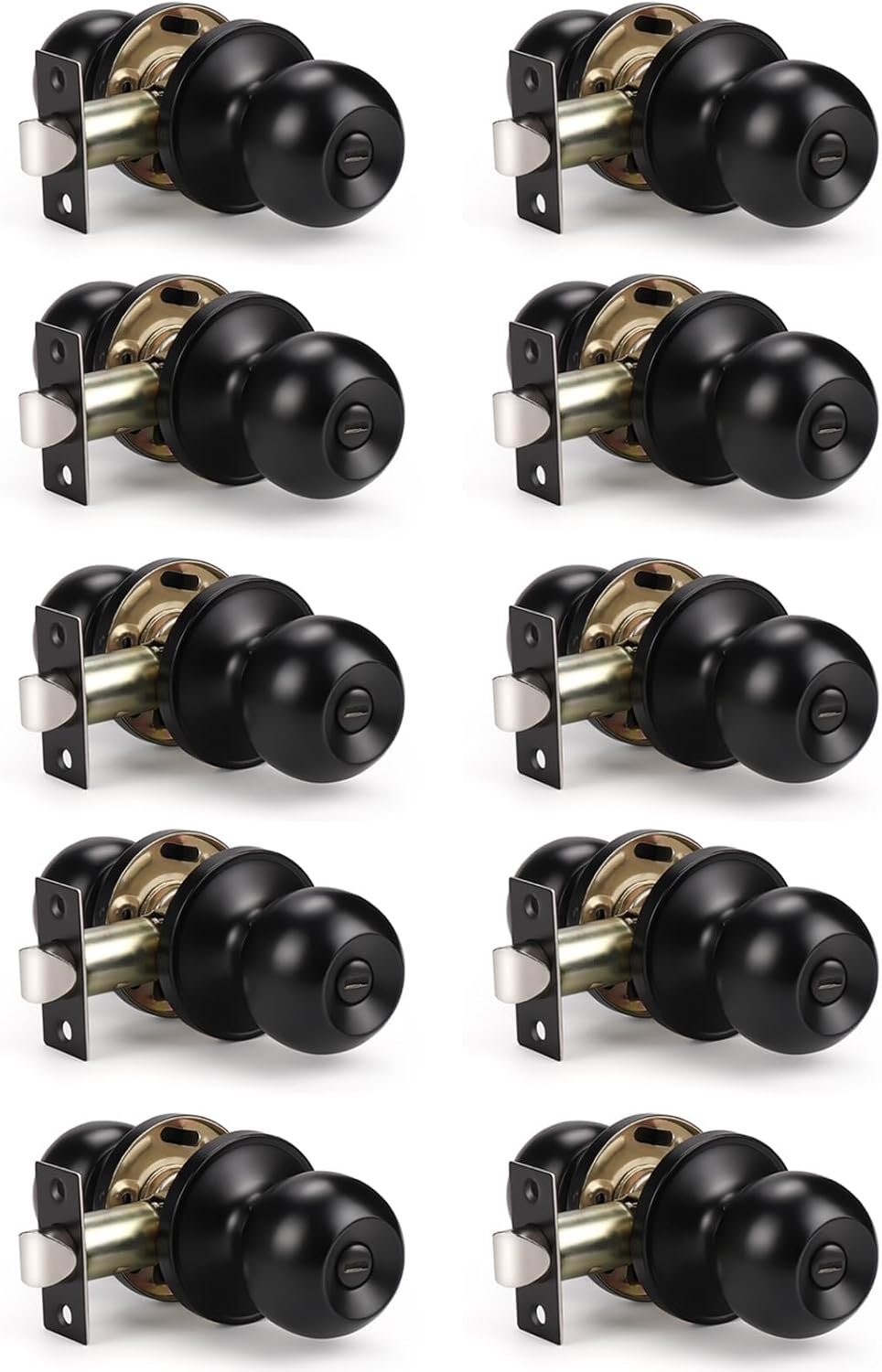 Matte Black Privacy Door Knob for Bedroom and Bathroom Lockset  -image