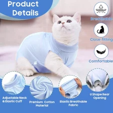 Pet Puppy Dog/Cats Recovery Suit Coat Soft Surgery Wound Protect Vest Clothes 