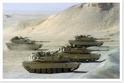 1st Cavalry Division M-1A1 Abrams Tanks Operation Desert Shield 8x12 Photo