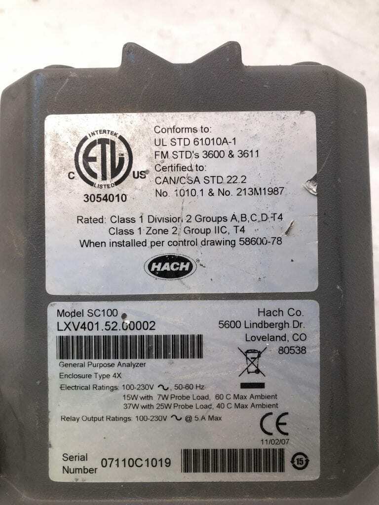 Analizzatore Hach SC100 LXV401.52.00002 100-230V - Usato, Non Testato