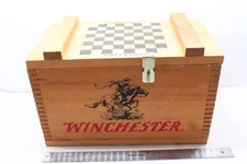 Winchester Wooden Ammunition Box | Wood Ammo Box Checkered Crate 16x9x10.5