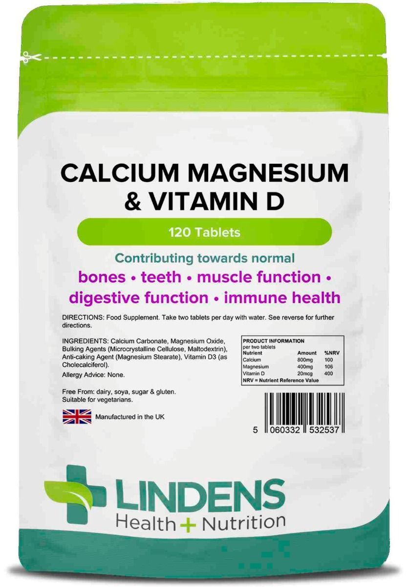 **Lindens Calcium Magnesium Vitamin D3 Tablets (120) Bones (OSTEOPOROSIS)