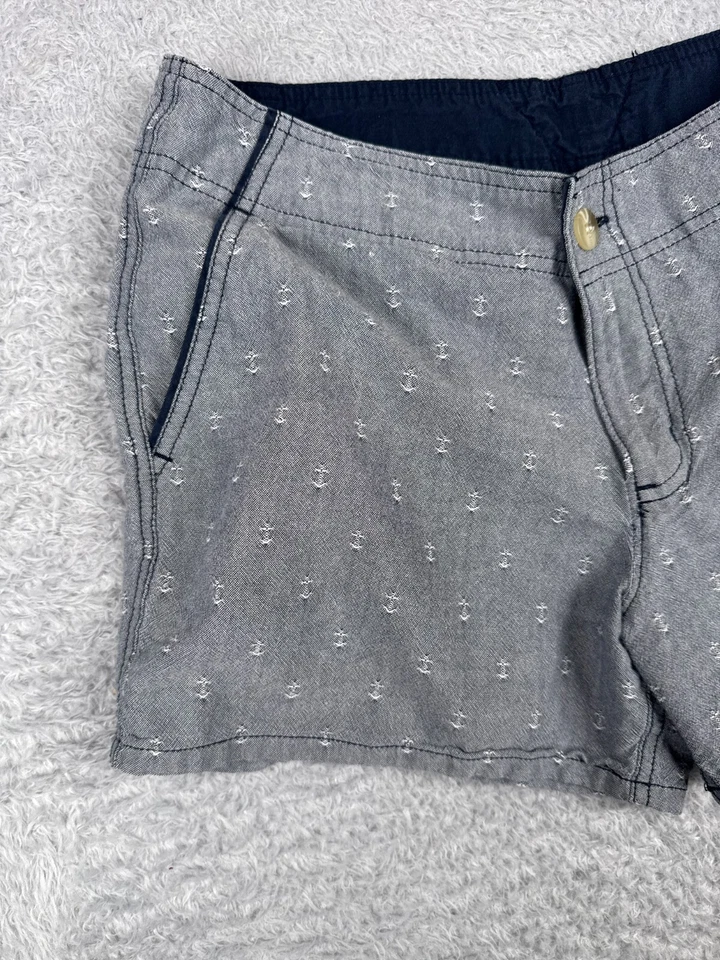 Pantalones Cortos Columbia Para Mujer 10 Azul PFG Ancla Estampado Completo Pesca Navegación Algodón Foto 3 de 4