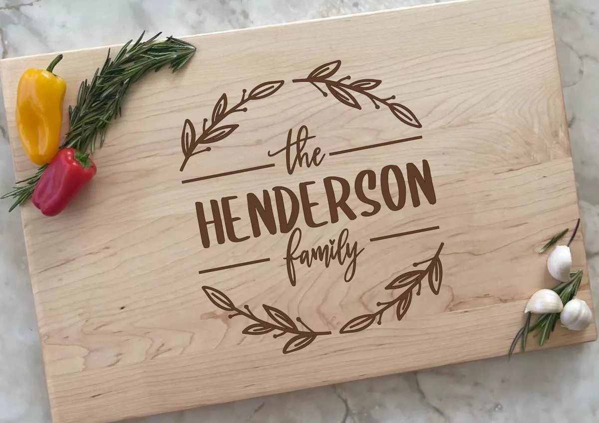 Personalized Family Monogram Bamboo Cutting Board - Spouse-ly